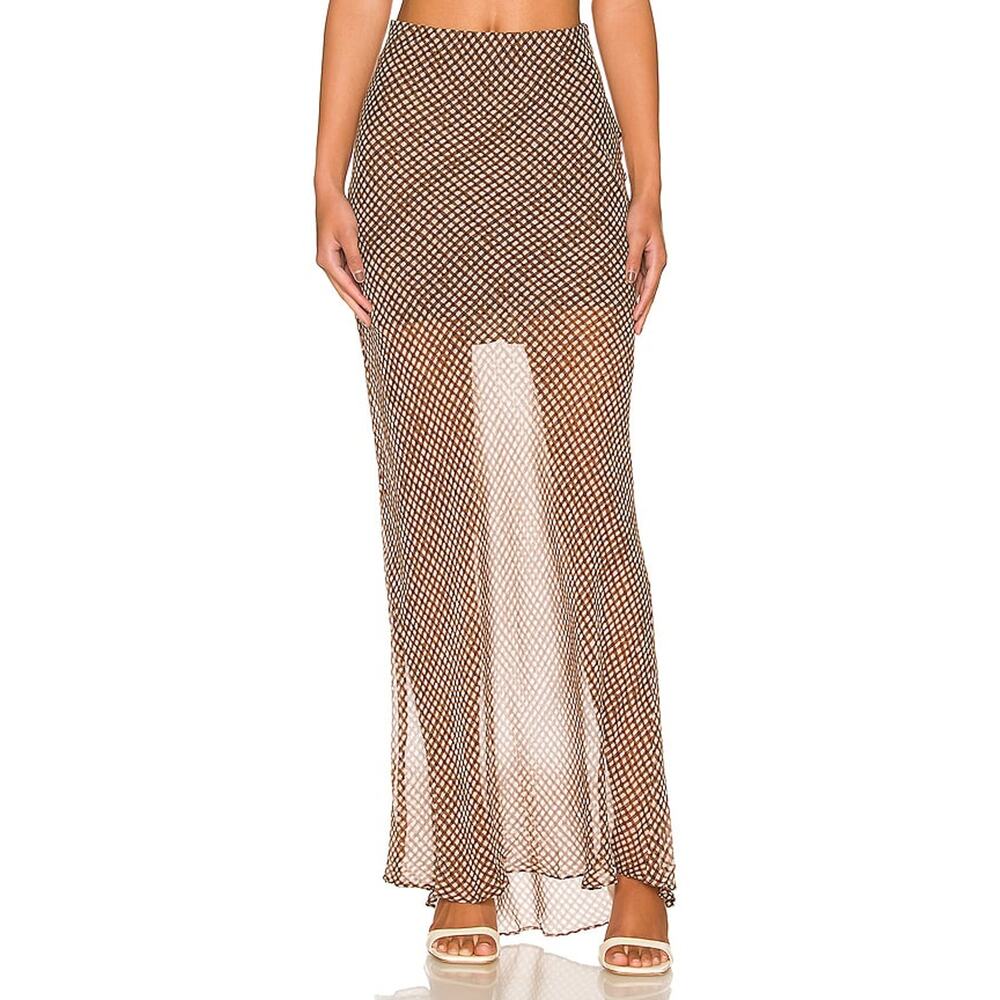 Bec + Bridge 'Sherry' Brown Silk Skirt Size 14